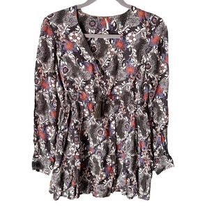 FREE People Stealing Fire Printed Mini Dress XS Boho Bohemian